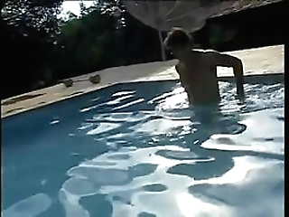 slender latina shemale rides hard cock near by the pool