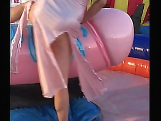 two ladyboy girlfriends pull each others cocks in the shower