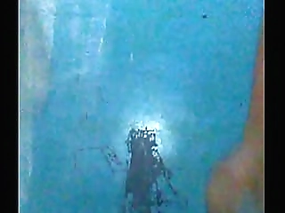 beautiful shemale with huge cock playfully cums in her ass