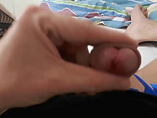 sexy ladyboy in pantyhose plays with her trans cock