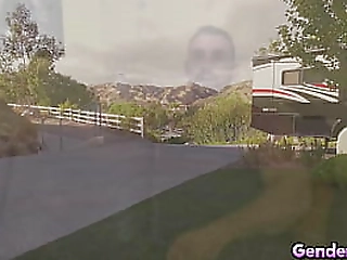 busty brunette trans chick nicole lima strokes and shows round ass