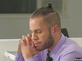 busty shemale manager analed by employee