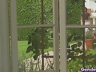 sexy asian shemale sucks on buff studs hard cock