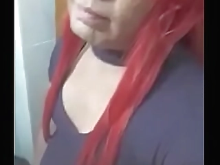 brunette shemale with big ass playing with dick and asshole