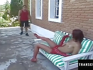 tranny redhead fuck fitness friend during a party