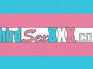 pantyhose trans penetrates a big dildo up her asshole