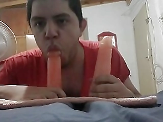 latina shemale bruna silva deep throats horny guy and gets ass fucked