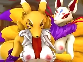 three white shemales with a black man