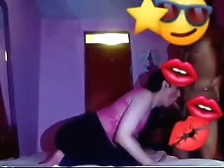 sucking slim tattoed guy, putting him the condom on for the good penetration