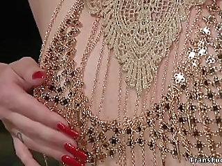 blonde milf worship shemale domme