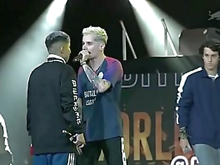 crossdresser in sexy white lingerie stroking dick on the floor