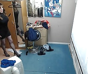 horny yaya teases with her big boobs and her she cock