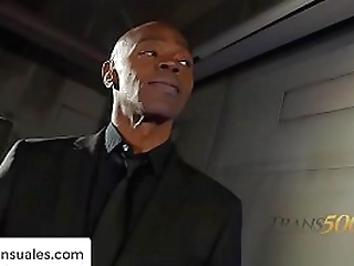 hot brunette shemale fucking with naughty blonde at home