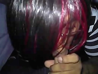 tranny babe ming in fishnet stockings sucks a huge cock and gets fucked