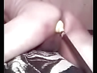 ladyboy lotus tugging her long cock and playing around