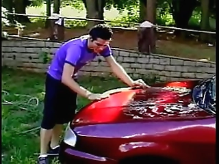 tranny with phat ass gets head on the hood of a car then gets fucked