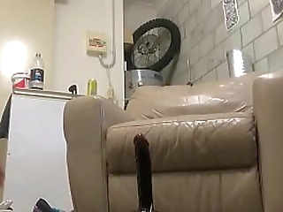 big ass tranny in pigtails strokes her cock to cum