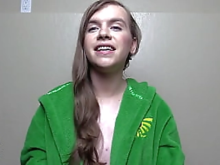 bikini wearing tgirl plays with her big dick