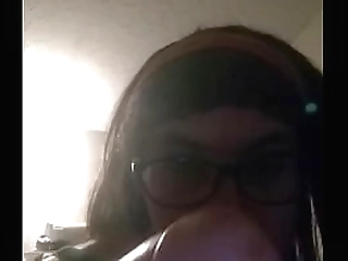 shemale nina gottii, slurping white dick in the whip, late-night