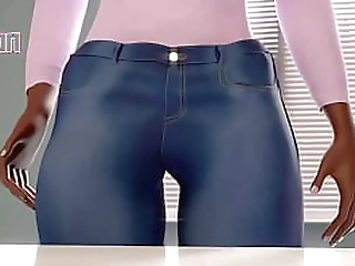 bon poses in her bright yellow panties