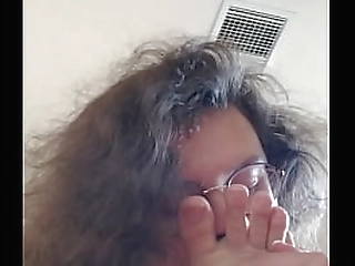 trans girl worships her stinky teen feet after class