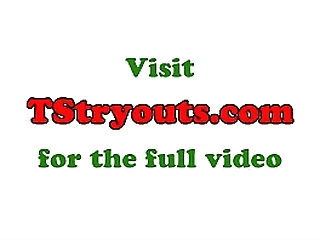 solo ts babe stroking her throbbing cock