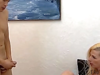 blonde shemales fucking hard in threesome sex session