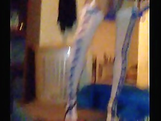 honey ebony shemale in sweet sticky treat stroking cock