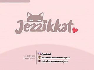 jezzikkat moans of pleasure by introducing a plug up his tight asshole